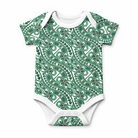 Hibiscus Bloom Island Tribal Waves Baby Onesie Green Polynesian Pattern LT01 Green - Polynesian Pride