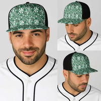 Hibiscus Bloom Island Tribal Waves Baseball Net Cap Green Polynesian Pattern LT01 - Polynesian Pride