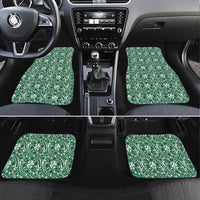 Hibiscus Bloom Island Tribal Waves Car Mats Green Polynesian Pattern LT01 Set 4pcs Green - Polynesian Pride