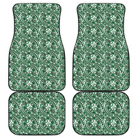 Hibiscus Bloom Island Tribal Waves Car Mats Green Polynesian Pattern LT01 - Polynesian Pride