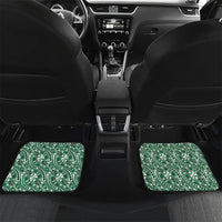 Hibiscus Bloom Island Tribal Waves Car Mats Green Polynesian Pattern LT01 Set 2pcs - Back Green - Polynesian Pride