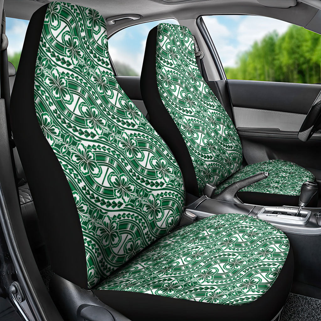 Hibiscus Bloom Island Tribal Waves Car Seat Cover Green Polynesian Pattern LT01 - Polynesian Pride