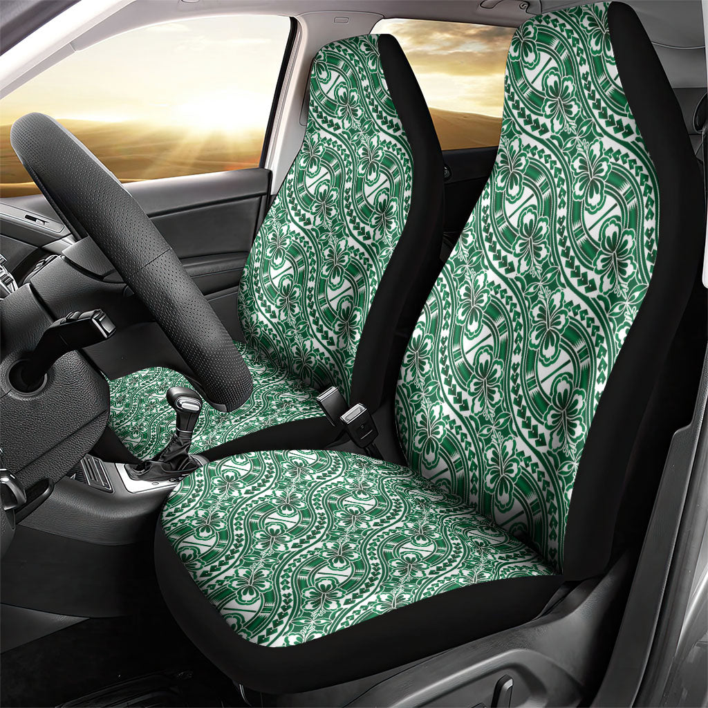 Hibiscus Bloom Island Tribal Waves Car Seat Cover Green Polynesian Pattern LT01 - Polynesian Pride