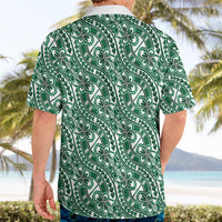Hibiscus Bloom Island Tribal Waves Hawaiian Shirt Green Polynesian Pattern LT01 - Polynesian Pride