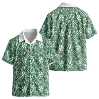 Hibiscus Bloom Island Tribal Waves Kid Hawaiian Shirt Green Polynesian Pattern LT01 - Polynesian Pride