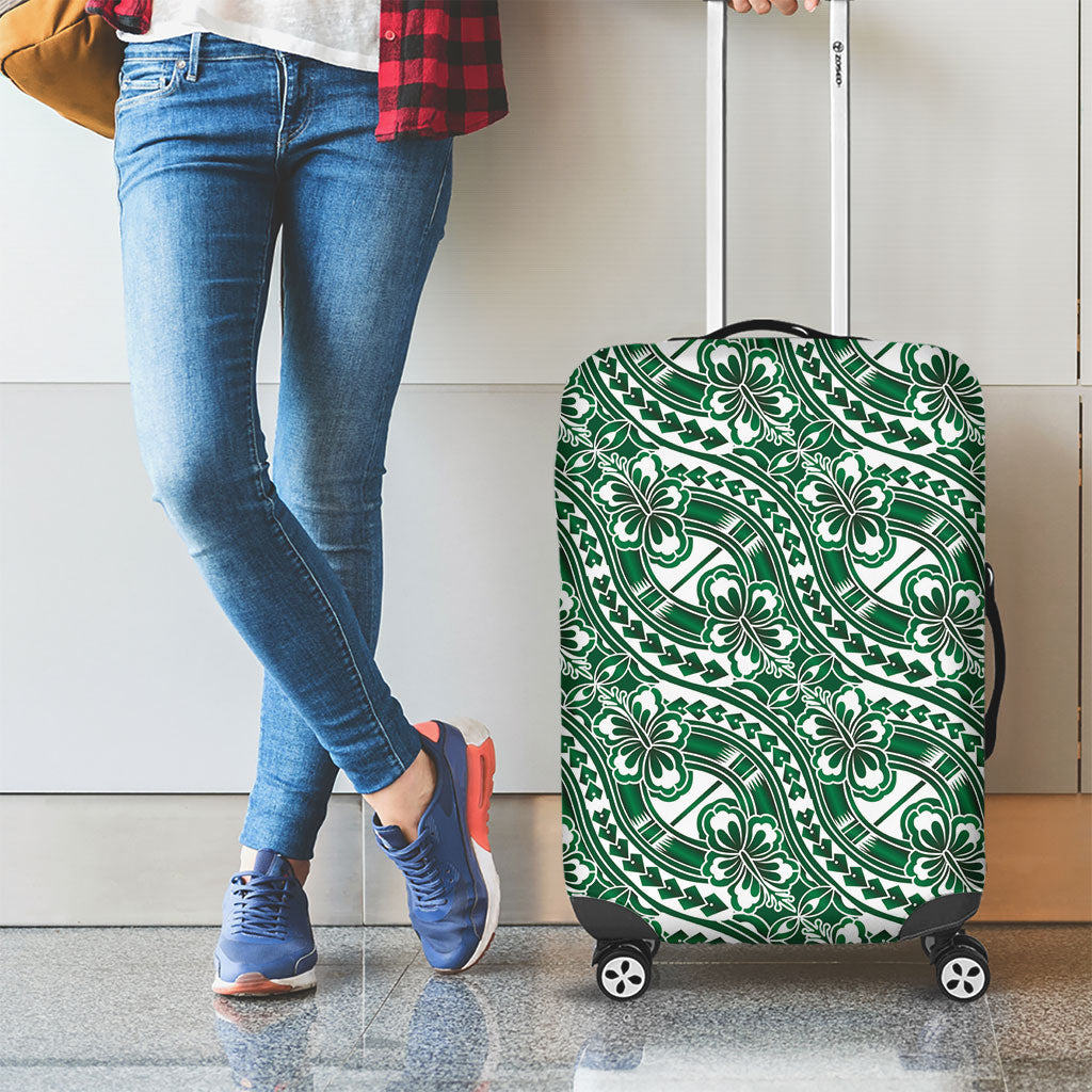 Hibiscus Bloom Island Tribal Waves Luggage Cover Green Polynesian Pattern LT01 - Polynesian Pride