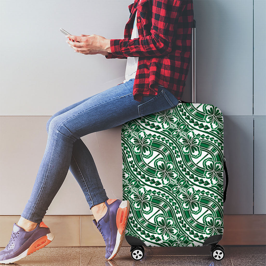 Hibiscus Bloom Island Tribal Waves Luggage Cover Green Polynesian Pattern LT01 - Polynesian Pride