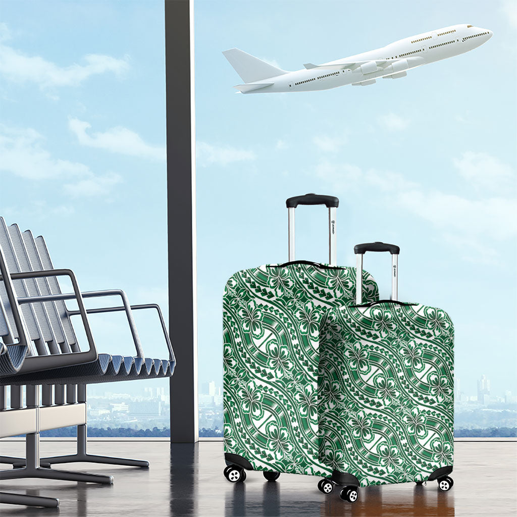 Hibiscus Bloom Island Tribal Waves Luggage Cover Green Polynesian Pattern LT01 - Polynesian Pride