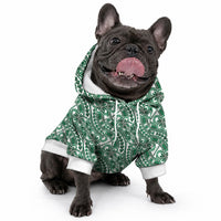 Hibiscus Bloom Island Tribal Waves Pet Hoodie Green Polynesian Pattern LT01 - Polynesian Pride