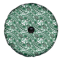 Hibiscus Bloom Island Tribal Waves Spare Tire Cover Green Polynesian Pattern LT01 - Polynesian Pride