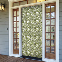 Hibiscus Bloom Island Tribal Waves Door Cover Olive Green Polynesian Pattern LT01 - Polynesian Pride