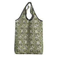 Hibiscus Bloom Island Tribal Waves Grocery Bag Olive Green Polynesian Pattern LT01 - Polynesian Pride