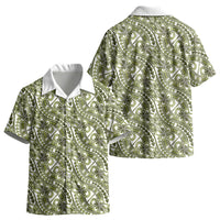 Hibiscus Bloom Island Tribal Waves Kid Hawaiian Shirt Olive Green Polynesian Pattern LT01 - Polynesian Pride