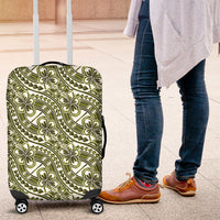 Hibiscus Bloom Island Tribal Waves Luggage Cover Olive Green Polynesian Pattern LT01 Olive Green - Polynesian Pride