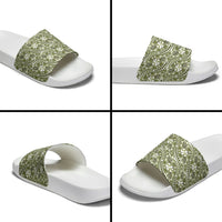 Hibiscus Bloom Island Tribal Waves Slide Sandals Olive Green Polynesian Pattern LT01 - Polynesian Pride