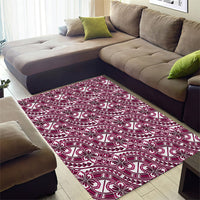 Hibiscus Bloom Island Tribal Waves Area Rug Pink Polynesian Pattern LT01 - Polynesian Pride