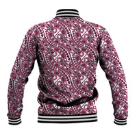 Hibiscus Bloom Island Tribal Waves Baseball Jacket Pink Polynesian Pattern LT01 - Polynesian Pride