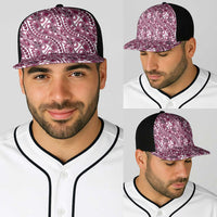 Hibiscus Bloom Island Tribal Waves Baseball Net Cap Pink Polynesian Pattern LT01 - Polynesian Pride
