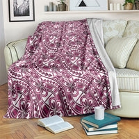 Hibiscus Bloom Island Tribal Waves Blanket Pink Polynesian Pattern LT01 Pink - Polynesian Pride