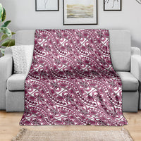 Hibiscus Bloom Island Tribal Waves Blanket Pink Polynesian Pattern LT01 - Polynesian Pride