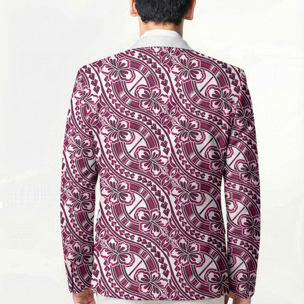 Hibiscus Bloom Island Tribal Waves Blazer Pink Polynesian Pattern LT01 - Polynesian Pride