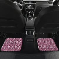 Hibiscus Bloom Island Tribal Waves Car Mats Pink Polynesian Pattern LT01 Set 2pcs - Back Pink - Polynesian Pride