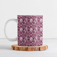 Hibiscus Bloom Island Tribal Waves Ceramic Mug Pink Polynesian Pattern LT01 Pink - Polynesian Pride
