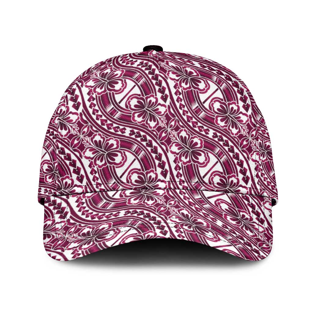 Hibiscus Bloom Island Tribal Waves Classic Cap Pink Polynesian Pattern LT01 Universal Fit Pink - Polynesian Pride