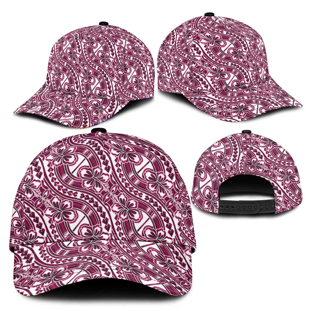 Hibiscus Bloom Island Tribal Waves Classic Cap Pink Polynesian Pattern LT01 - Polynesian Pride