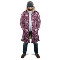 Hibiscus Bloom Island Tribal Waves Cloak Pink Polynesian Pattern