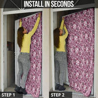 Hibiscus Bloom Island Tribal Waves Door Cover Pink Polynesian Pattern LT01 - Polynesian Pride