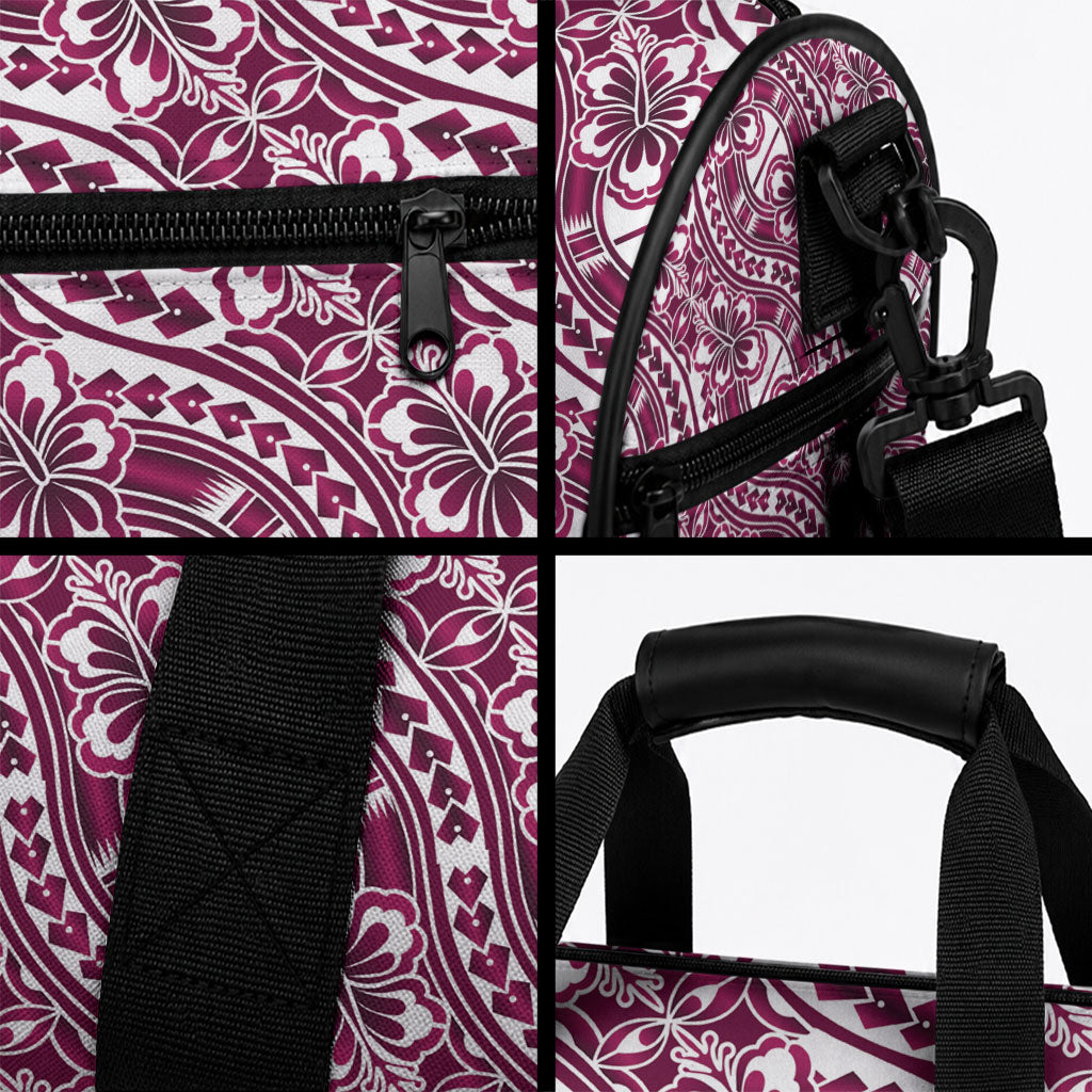 Hibiscus Bloom Island Tribal Waves Duffle Bag Pink Polynesian Pattern LT01 - Polynesian Pride