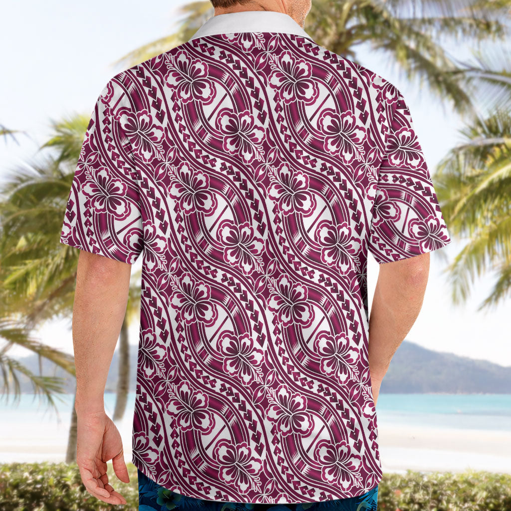 Hibiscus Bloom Island Tribal Waves Hawaiian Shirt Pink Polynesian Pattern LT01 - Polynesian Pride