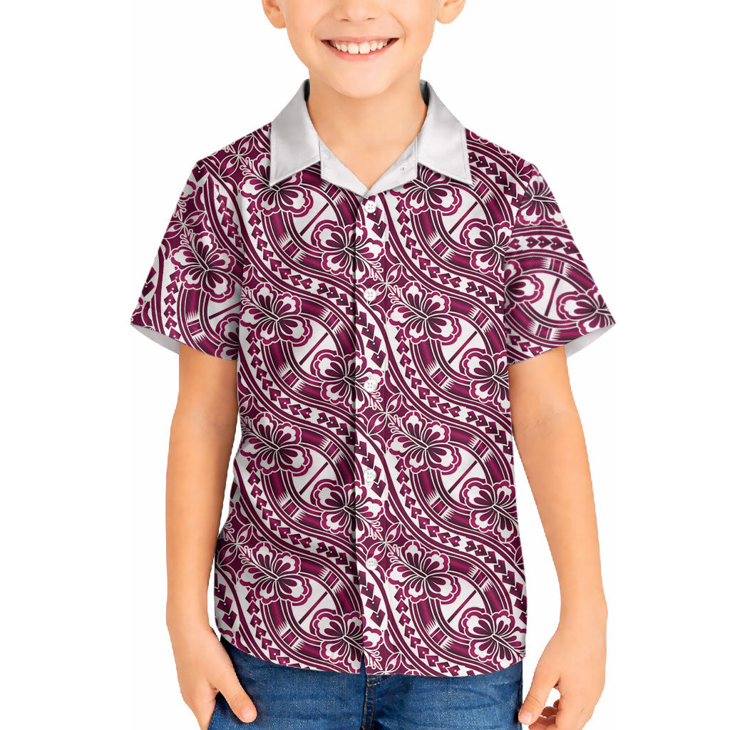 Hibiscus Bloom Island Tribal Waves Hawaiian Shirt Pink Polynesian Pattern LT01 - Polynesian Pride