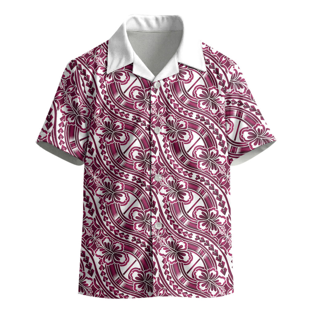 Hibiscus Bloom Island Tribal Waves Kid Hawaiian Shirt Pink Polynesian Pattern LT01 - Polynesian Pride