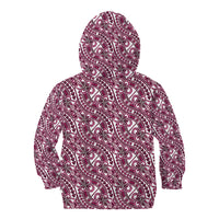 Hibiscus Bloom Island Tribal Waves Kid Hoodie Pink Polynesian Pattern LT01 - Polynesian Pride