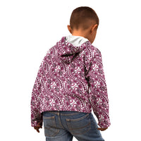 Hibiscus Bloom Island Tribal Waves Kid Hoodie Pink Polynesian Pattern LT01 - Polynesian Pride