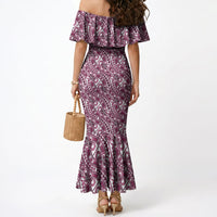 Hibiscus Bloom Island Tribal Waves Mermaid Dress Pink Polynesian Pattern LT01 - Polynesian Pride