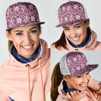 Hibiscus Bloom Island Tribal Waves Mesh Trucker Cap Pink Polynesian Pattern LT01 - Polynesian Pride