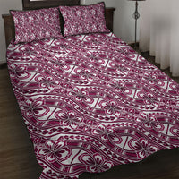 Hibiscus Bloom Island Tribal Waves Quilt Bed Set Pink Polynesian Pattern LT01 Pink - Polynesian Pride