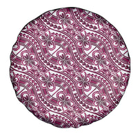 Hibiscus Bloom Island Tribal Waves Spare Tire Cover Pink Polynesian Pattern LT01 - Polynesian Pride