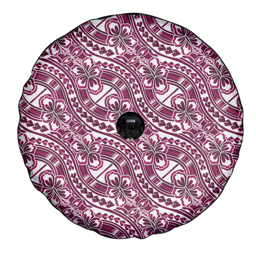Hibiscus Bloom Island Tribal Waves Spare Tire Cover Pink Polynesian Pattern LT01 - Polynesian Pride