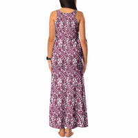 Hibiscus Bloom Island Tribal Waves Tank Maxi Dress Pink Polynesian Pattern LT01 - Polynesian Pride