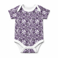 Hibiscus Bloom Island Tribal Waves Baby Onesie Purple Polynesian Pattern LT01 Purple - Polynesian Pride