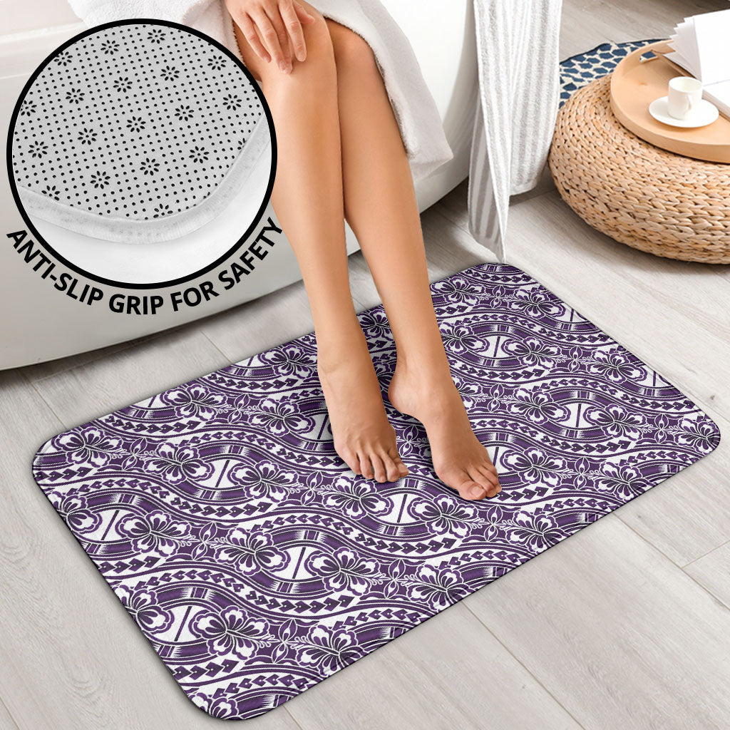 Hibiscus Bloom Island Tribal Waves Bathroom Set Purple Polynesian Pattern LT01 - Polynesian Pride
