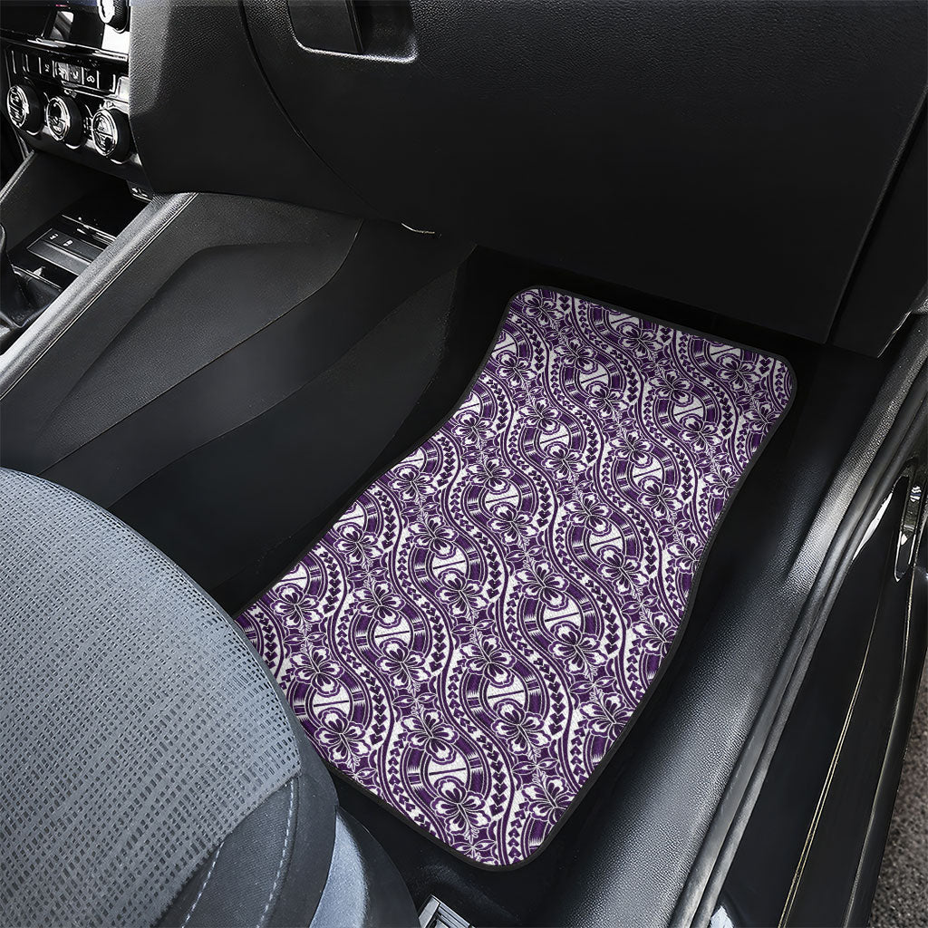 Hibiscus Bloom Island Tribal Waves Car Mats Purple Polynesian Pattern LT01 - Polynesian Pride