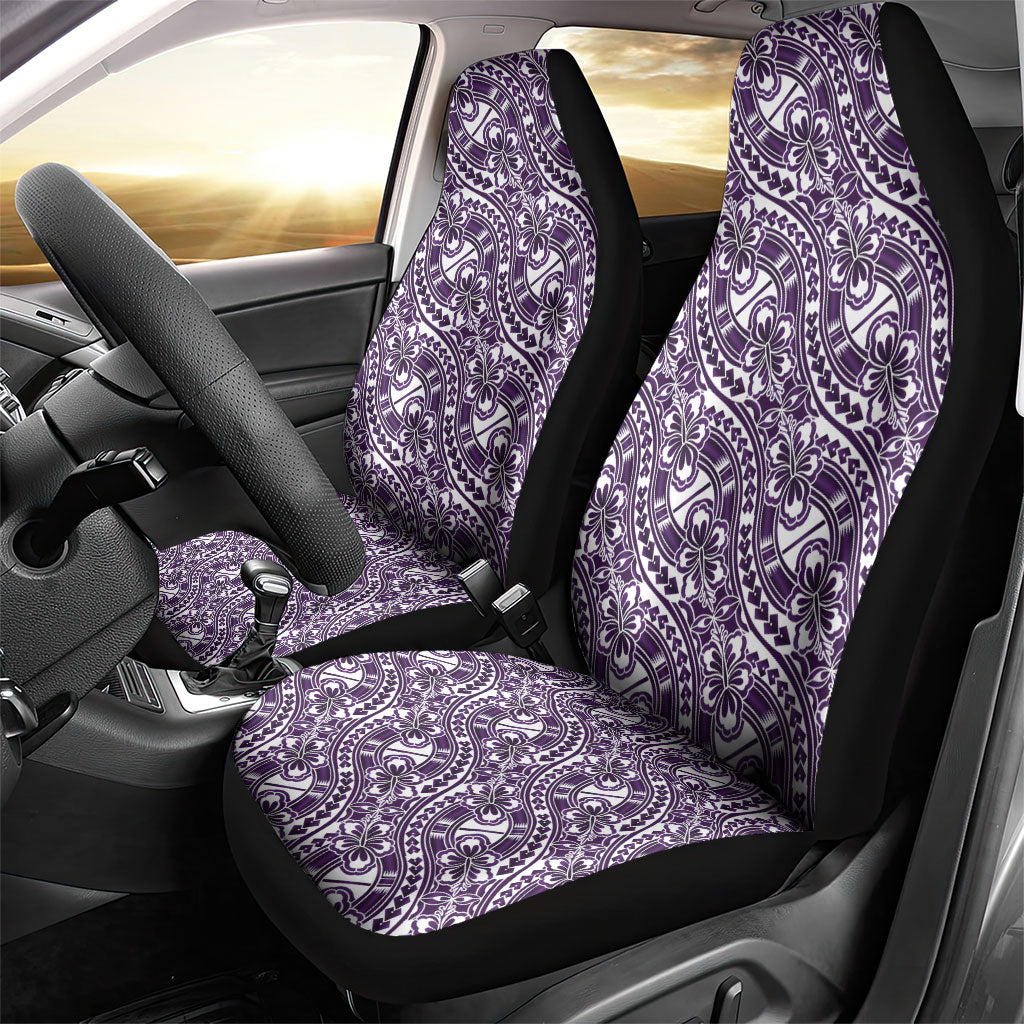 Hibiscus Bloom Island Tribal Waves Car Seat Cover Purple Polynesian Pattern LT01 - Polynesian Pride
