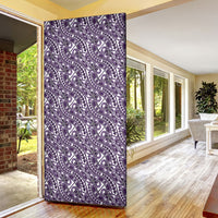 Hibiscus Bloom Island Tribal Waves Door Cover Purple Polynesian Pattern LT01 - Polynesian Pride