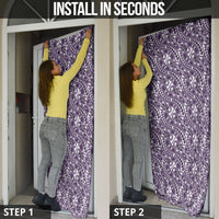 Hibiscus Bloom Island Tribal Waves Door Cover Purple Polynesian Pattern LT01 - Polynesian Pride