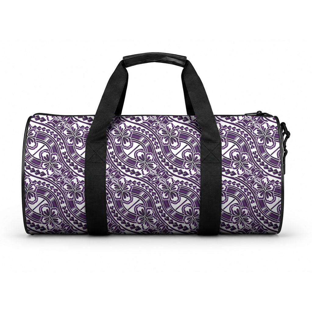 Hibiscus Bloom Island Tribal Waves Duffle Bag Purple Polynesian Pattern LT01 One size Purple - Polynesian Pride